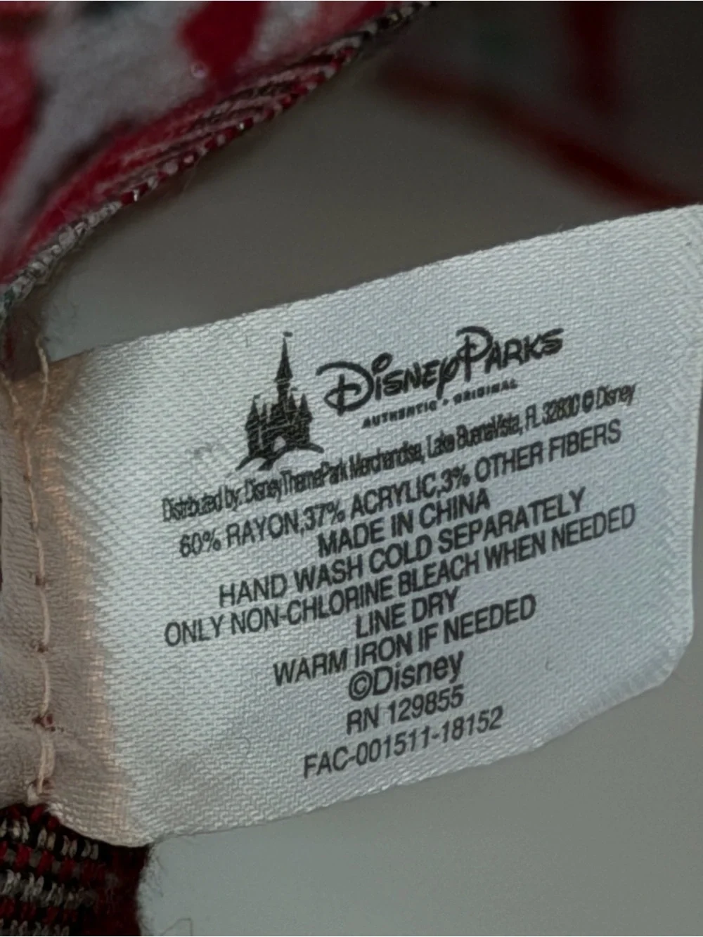Disney Parks Red Plaid  with Mickey Grid Print scarf